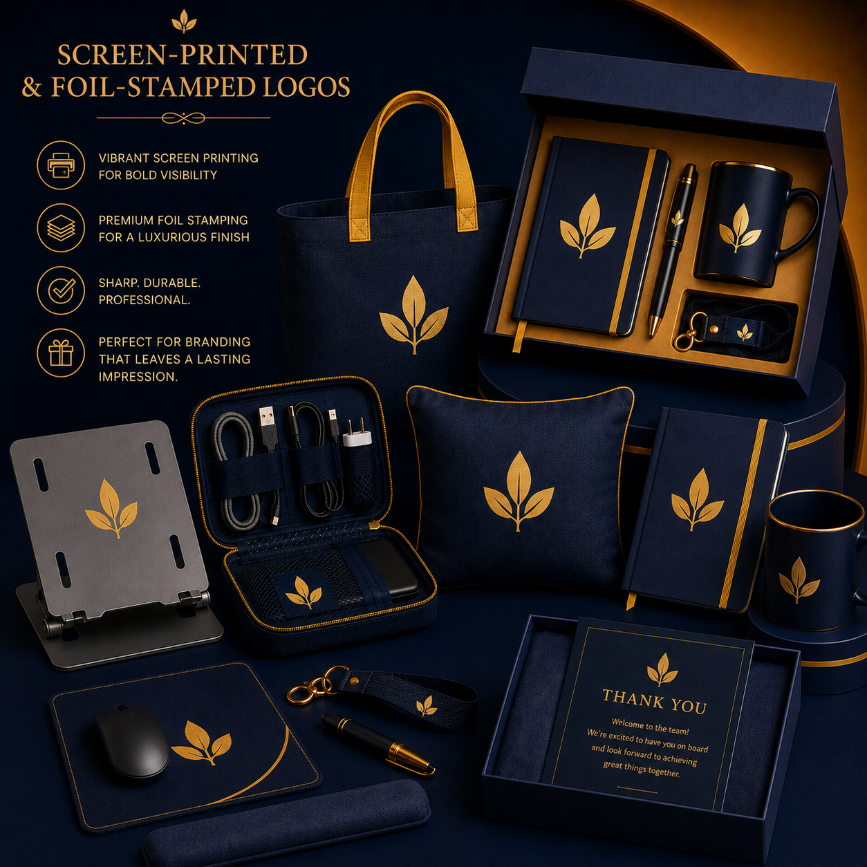Screen-Printed & Foil-Stamped Logos